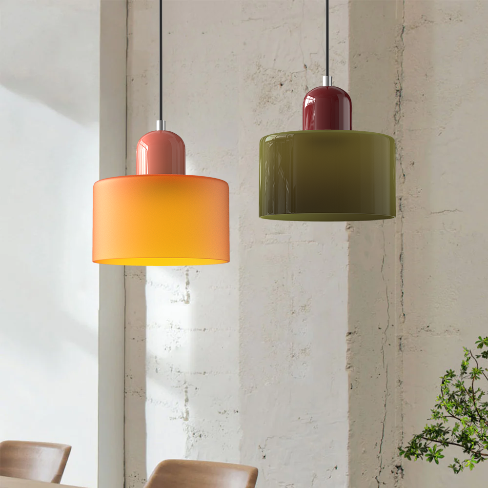 Moderne Pendelleuchte | LED Glas-Metall Design mit Druckknopfschalter | Elegante Beleuchtung für jeden Raum 3