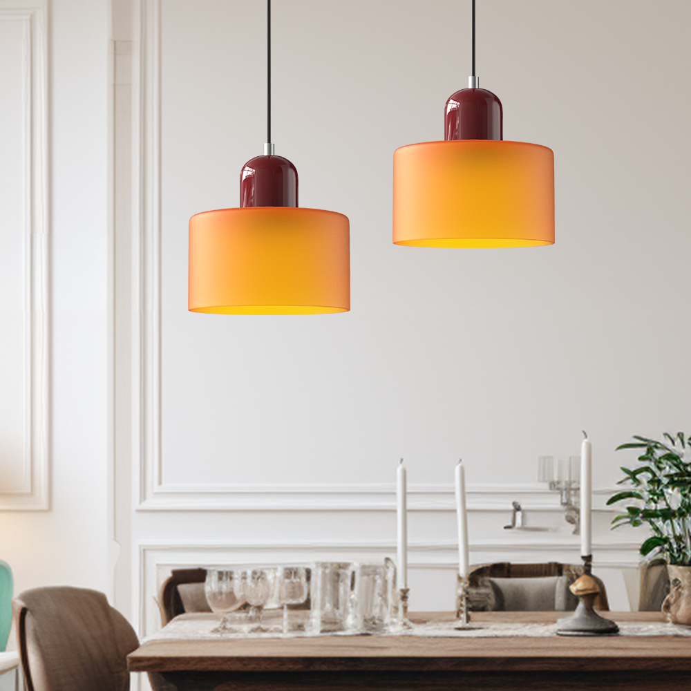 Moderne Pendelleuchte | LED Glas-Metall Design mit Druckknopfschalter | Elegante Beleuchtung für jeden Raum 6