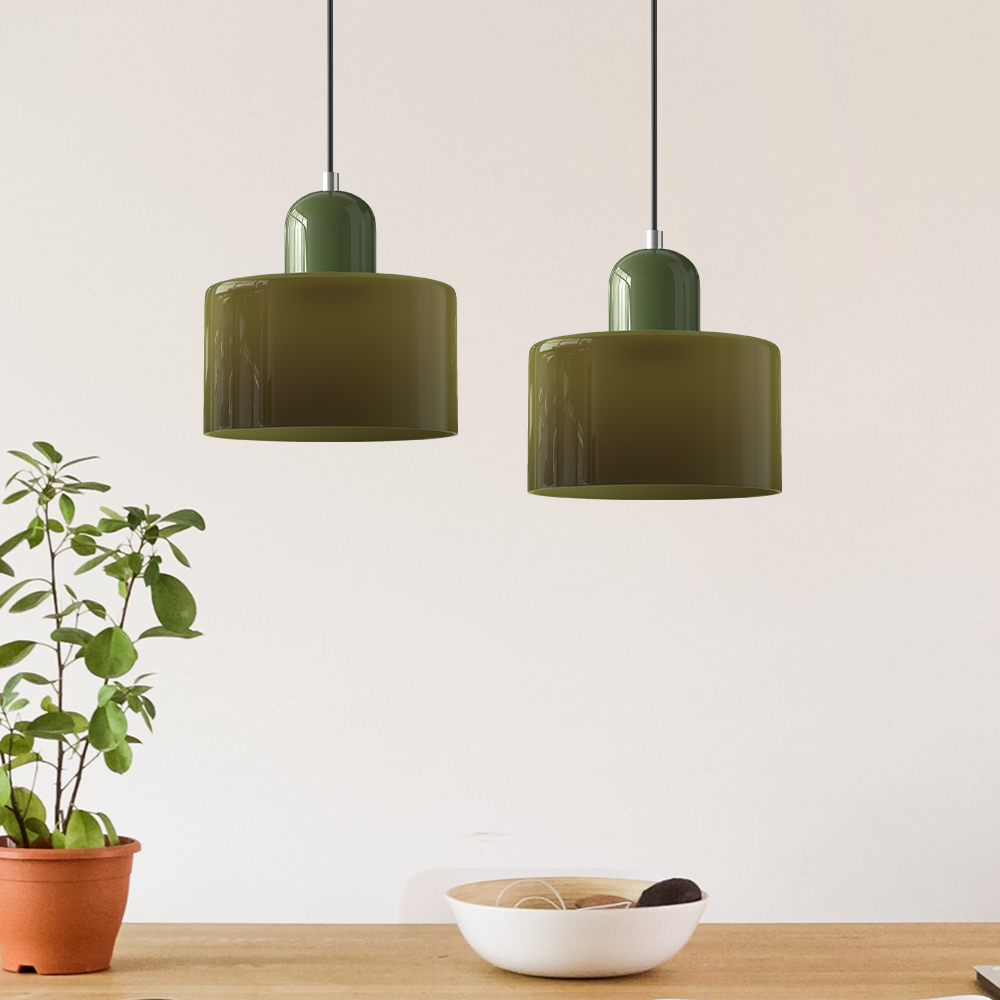 Moderne Pendelleuchte | LED Glas-Metall Design mit Druckknopfschalter | Elegante Beleuchtung für jeden Raum 8