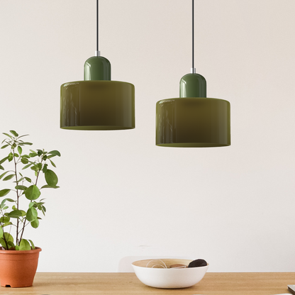 Moderne Pendelleuchte | LED Glas-Metall Design mit Druckknopfschalter | Elegante Beleuchtung für jeden Raum 8