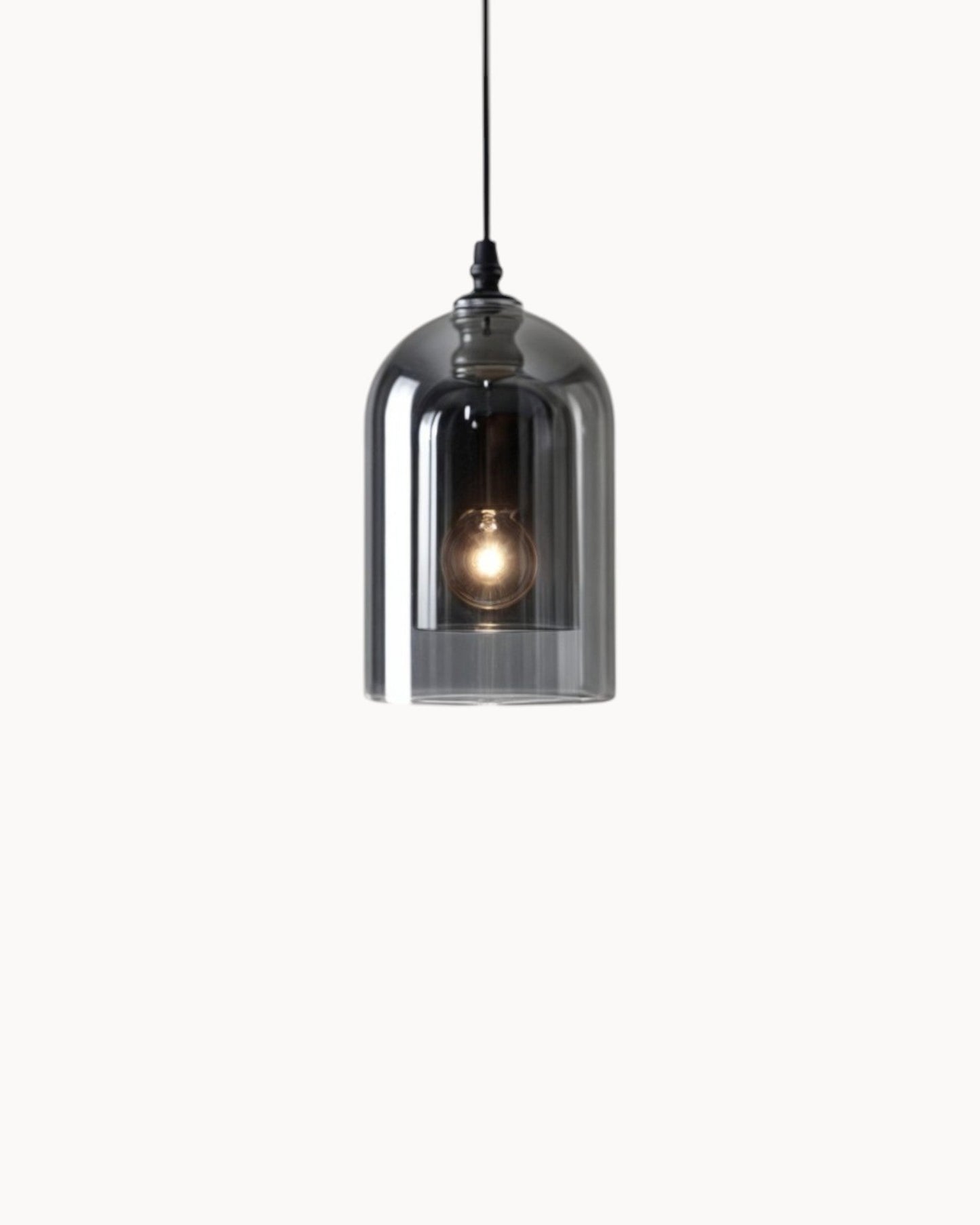 Moderne Pendelleuchte | LED Hängeleuchte mit Bernstein Glas & Kupferdetails | Stilvolles Design für Esszimmer und Wohnzimmer 0