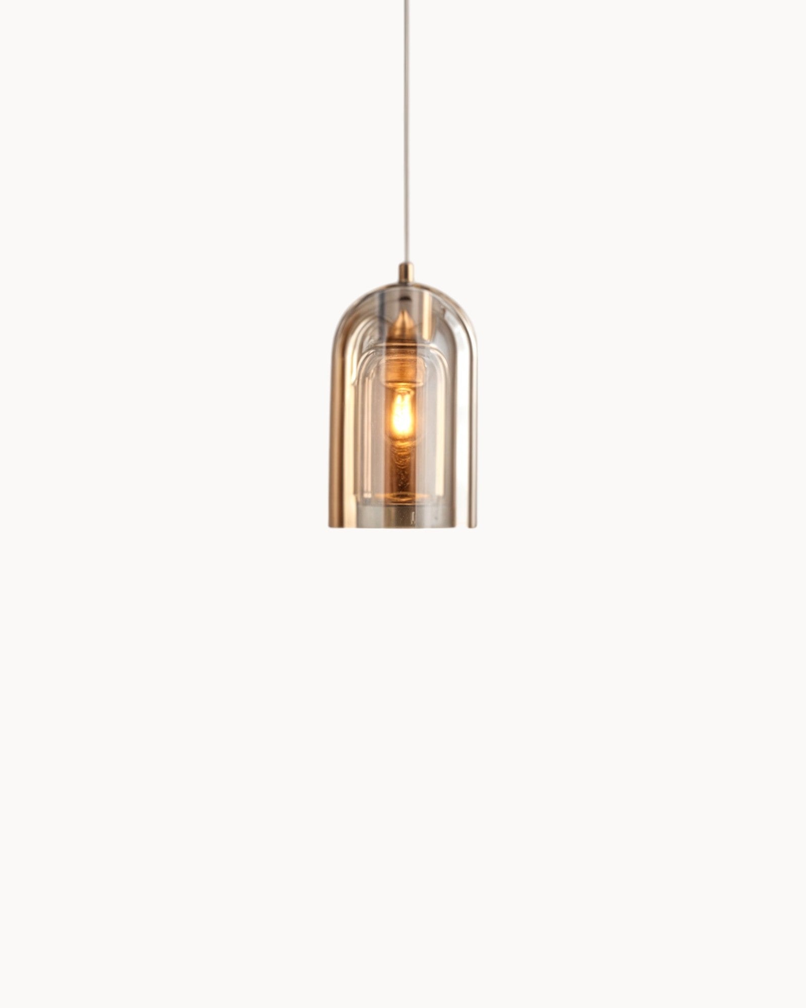Moderne Pendelleuchte | LED Hängeleuchte mit Bernstein Glas & Kupferdetails | Stilvolles Design für Esszimmer und Wohnzimmer 13