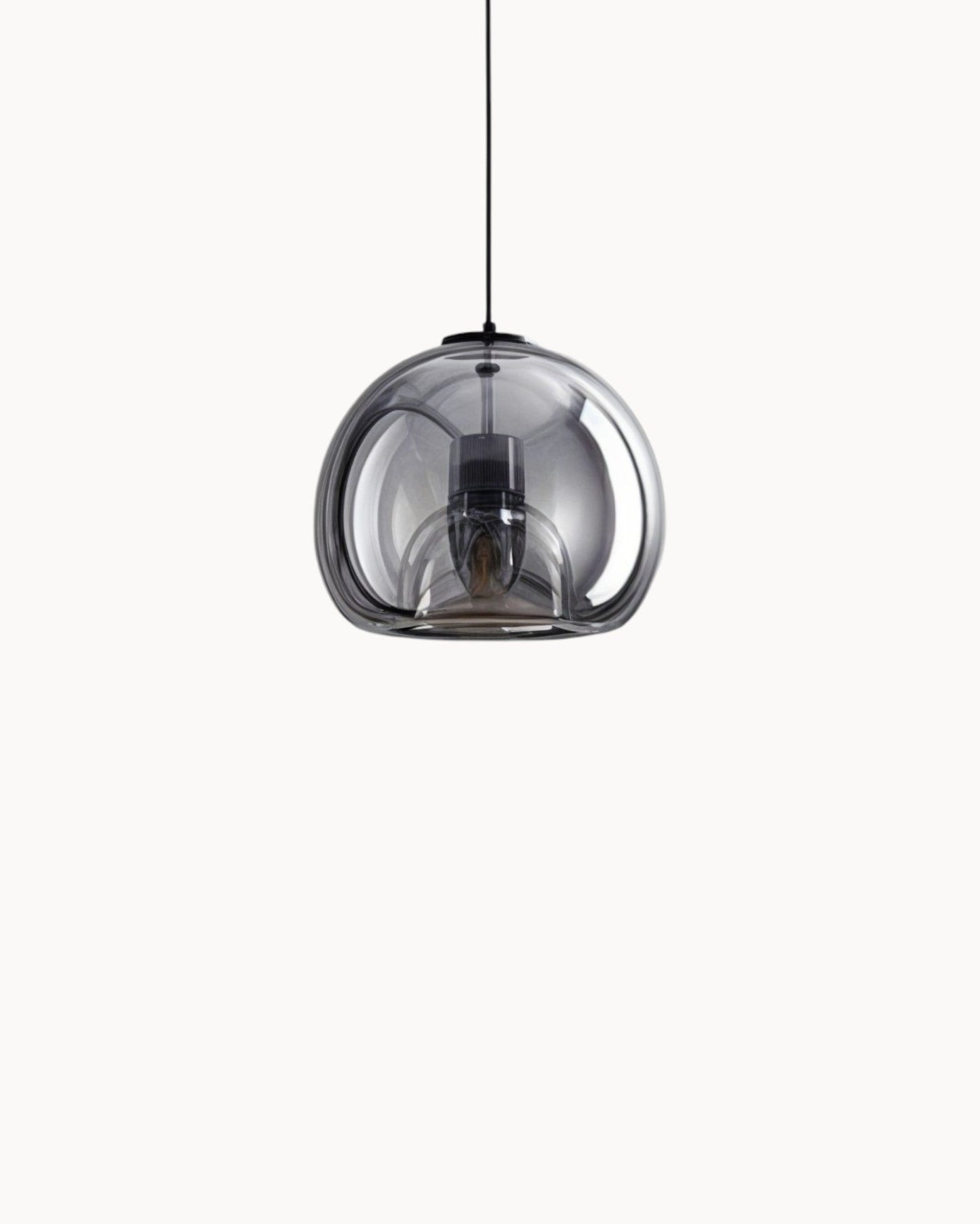 Moderne Pendelleuchte | LED Hängeleuchte mit Bernstein Glas & Kupferdetails | Stilvolles Design für Esszimmer und Wohnzimmer 9