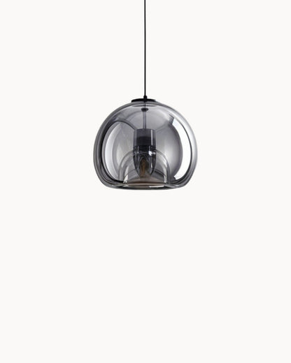 Moderne Pendelleuchte | LED Hängeleuchte mit Bernstein Glas & Kupferdetails | Stilvolles Design für Esszimmer und Wohnzimmer 9