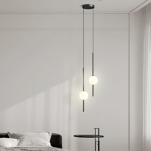 Moderne Pendelleuchte mit verstellbarem Kabel und eleganter Glaskugel | Stilvolle Beleuchtung für Esszimmer und Wohnzimmer 1