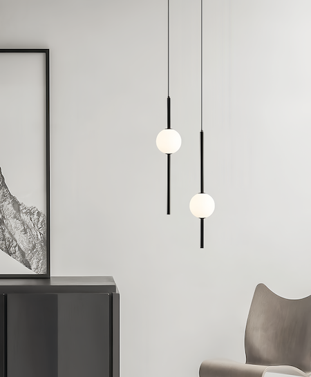 Moderne Pendelleuchte mit verstellbarem Kabel und eleganter Glaskugel | Stilvolle Beleuchtung für Esszimmer und Wohnzimmer 2