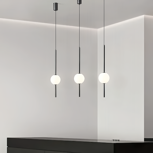 Moderne Pendelleuchte mit verstellbarem Kabel und eleganter Glaskugel | Stilvolle Beleuchtung für Esszimmer und Wohnzimmer 3