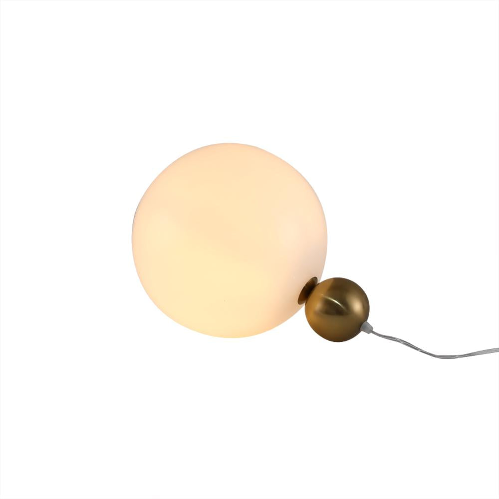 Moderne Tischlampe | Weiße Globe-Tischleuchte mit Goldsockel | Elegantes Design für Stil und Atmosphäre 4
