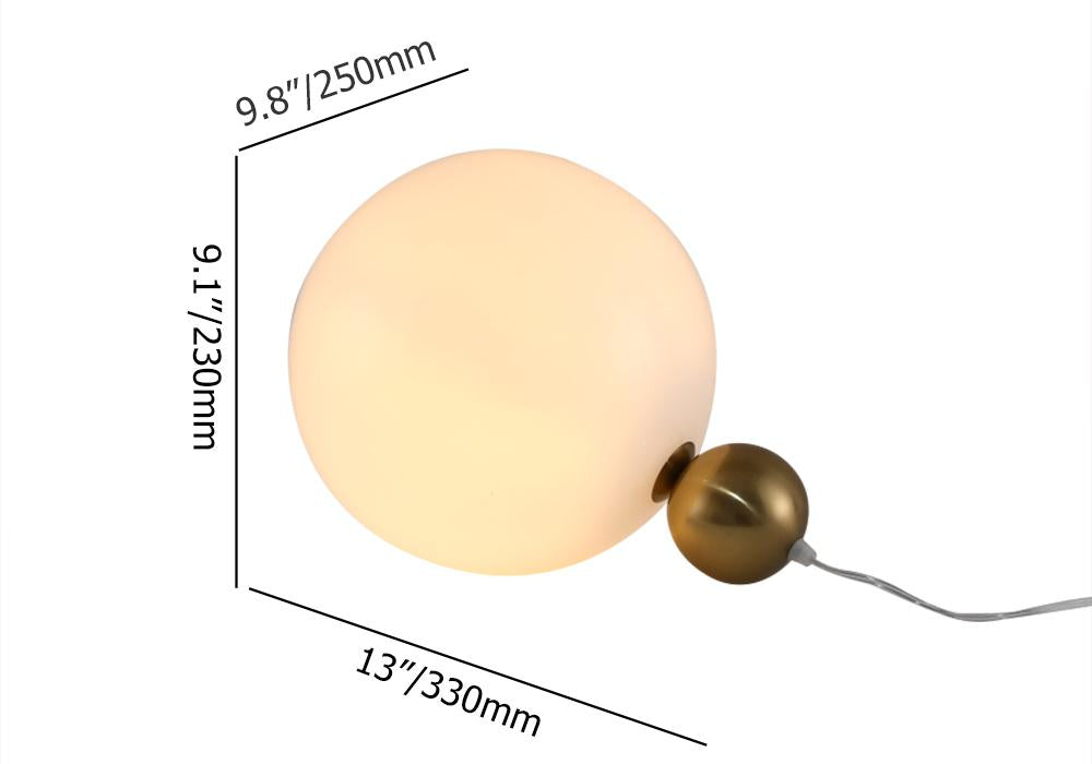 Moderne Tischlampe | Weiße Globe-Tischleuchte mit Goldsockel | Elegantes Design für Stil und Atmosphäre 5