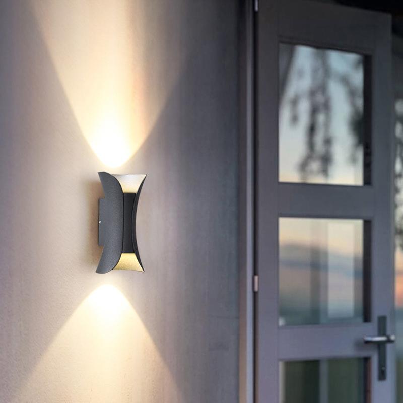 Moderne Wandleuchte Außen | IP54 Up Down Wandleuchte Schwarz mit LED-Beleuchtung für Stilvolle Außenbereiche 5