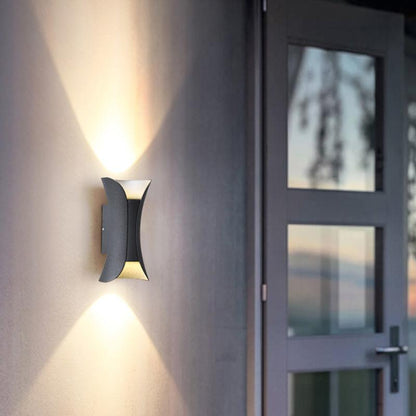 Moderne Wandleuchte Außen | IP54 Up Down Wandleuchte Schwarz mit LED-Beleuchtung für Stilvolle Außenbereiche 5