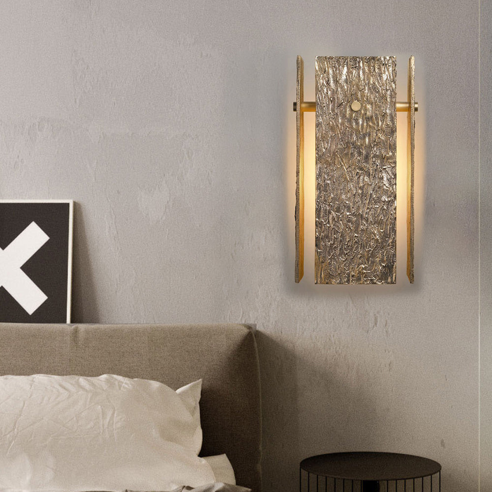 Moderne Wandleuchte Innen | Rechteckige Messingleuchte mit Dimmfunktion | Elegantes Design für Stilvolle Räume 2