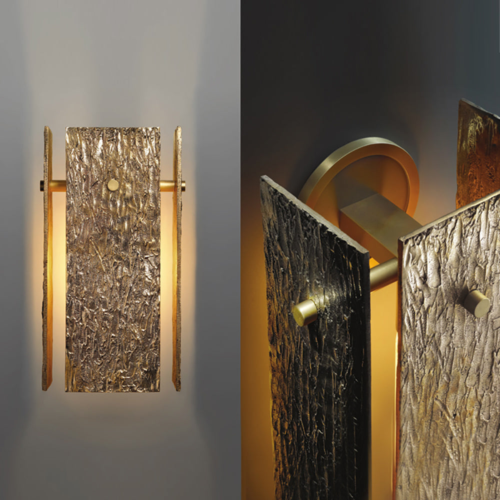 Moderne Wandleuchte Innen | Rechteckige Messingleuchte mit Dimmfunktion | Elegantes Design für Stilvolle Räume 3