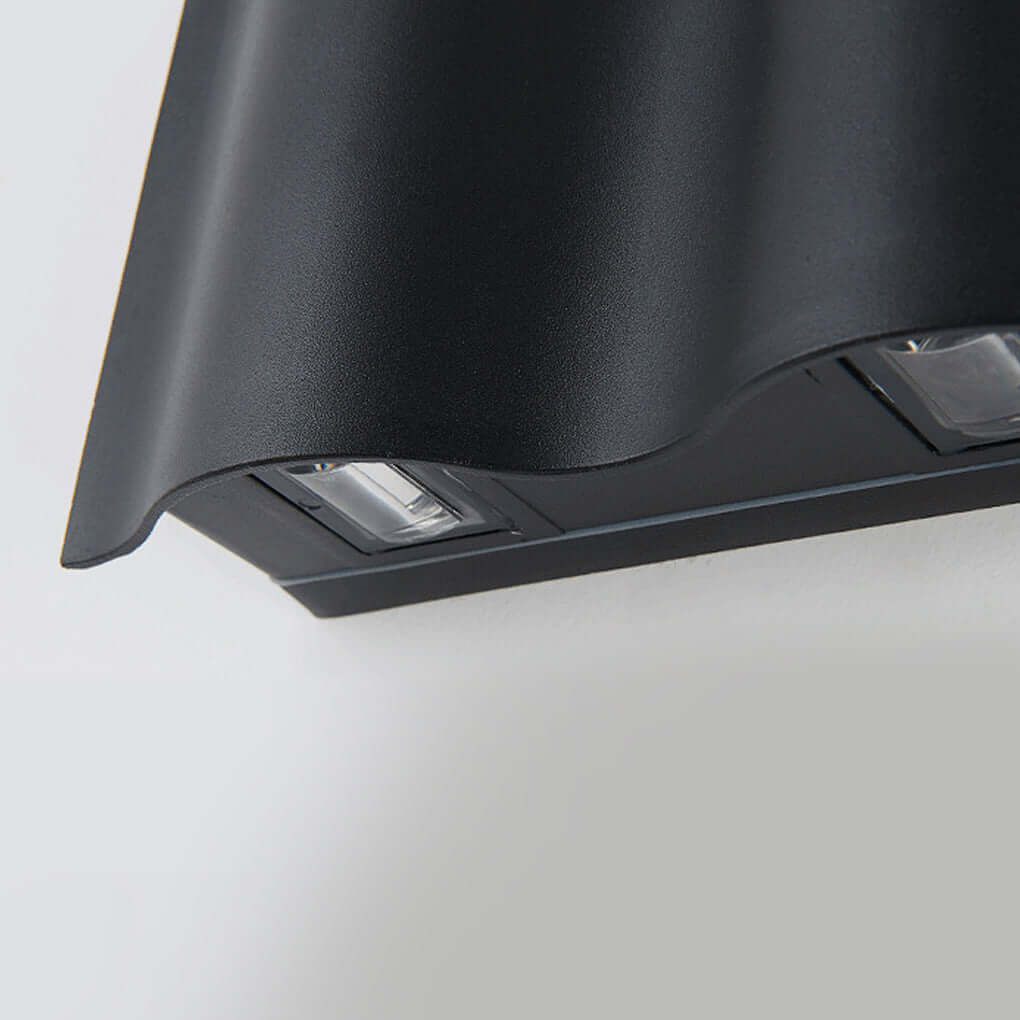 Moderne Wandleuchte Schwarz | LED Außenleuchte mit Wellen-Design | Robuste Aluminiumkonstruktion für Stilvolle Beleuchtung 6