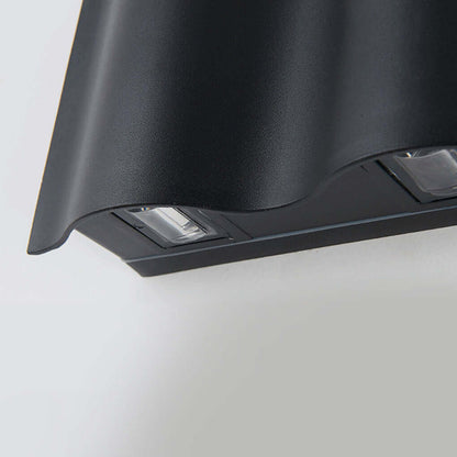 Moderne Wandleuchte Schwarz | LED Außenleuchte mit Wellen-Design | Robuste Aluminiumkonstruktion für Stilvolle Beleuchtung 6
