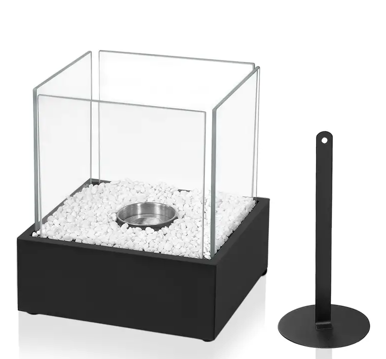 Moderner Tischkamin | Quadratischer Bioethanol Kamin mit Elegantem Design | Umweltfreundliche Wärme für Gemütliche Abende 0
