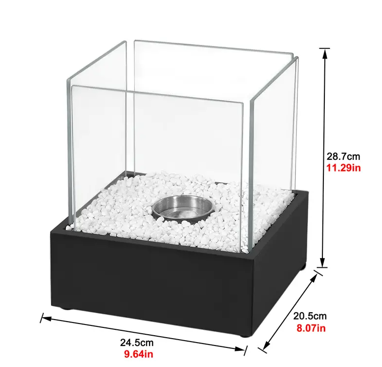 Moderner Tischkamin | Quadratischer Bioethanol Kamin mit Elegantem Design | Umweltfreundliche Wärme für Gemütliche Abende 3
