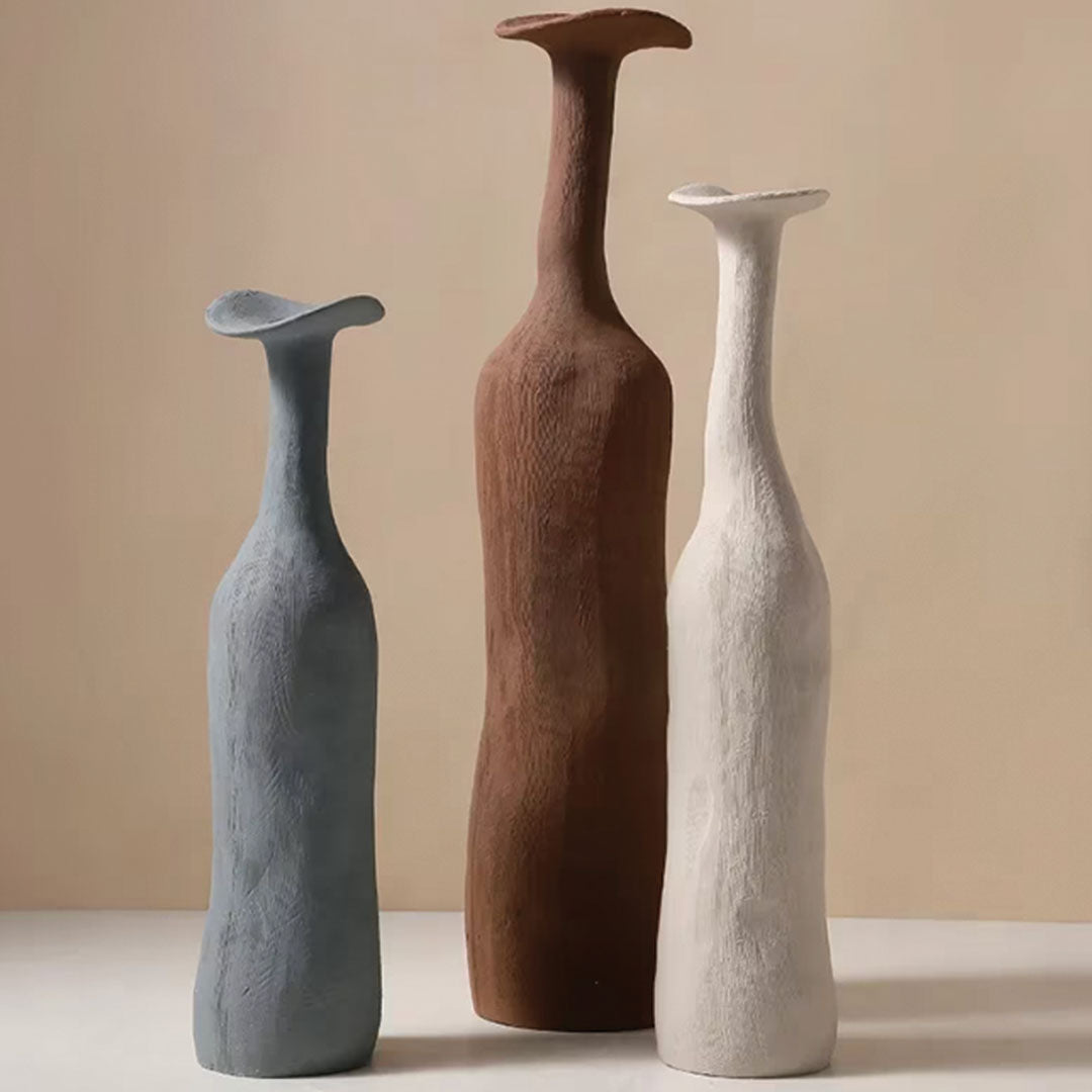Morandi | Vase Set aus Keramik mit Kunstvollen Texturen | Erdige Töne für Stil und Eleganz 3