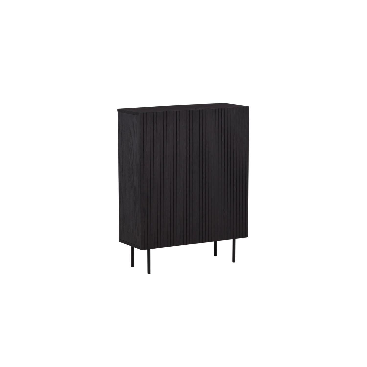 Skandinavisches Highboard Schwarz mit Praktischem Stauraum für Elegante Wohnräume 6