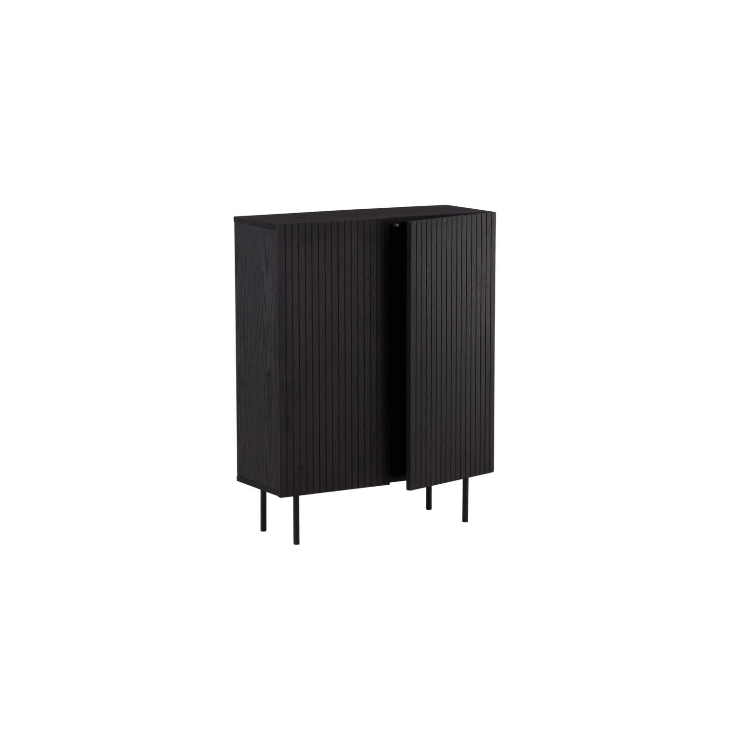 Skandinavisches Highboard Schwarz mit Praktischem Stauraum für Elegante Wohnräume 7