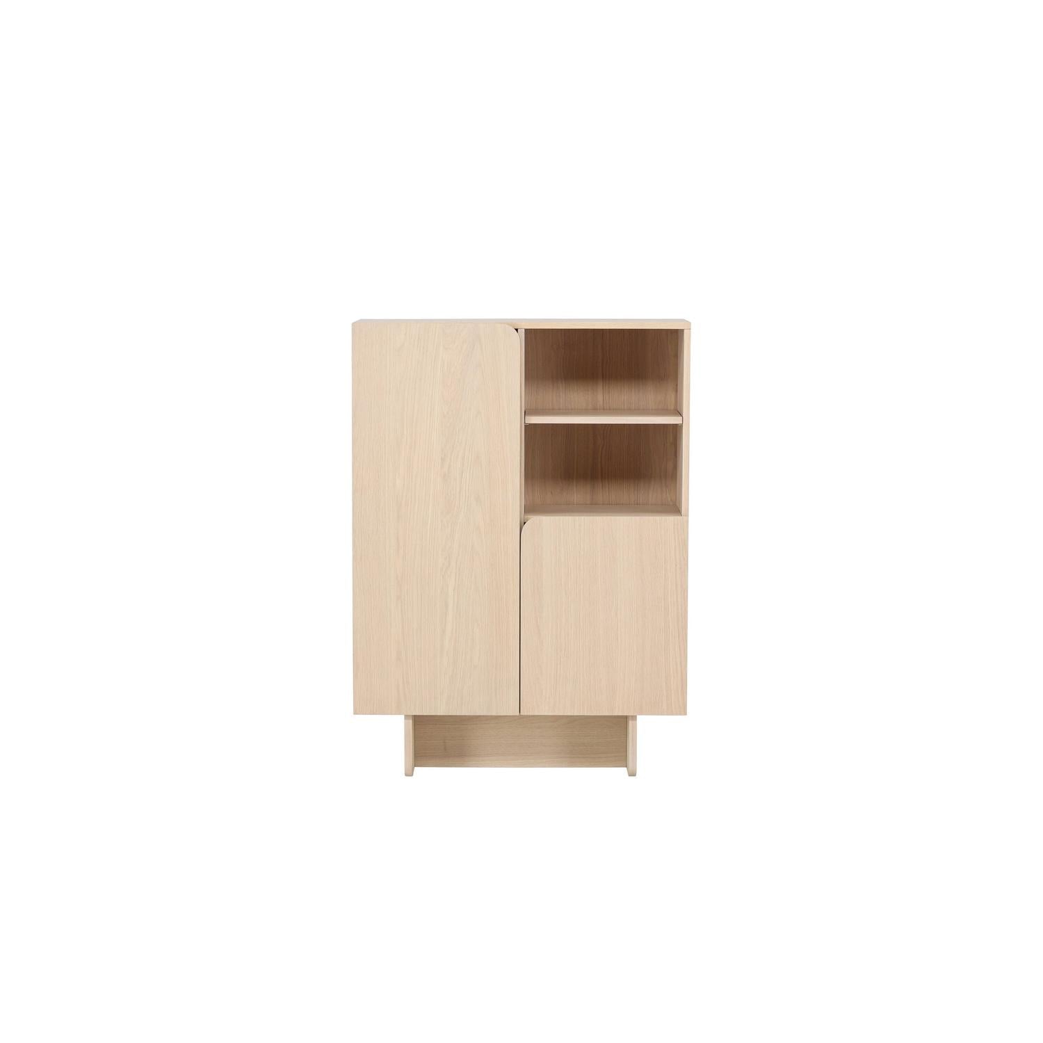 Skandinavisches Hochboard | Beige Holzwerkstoff mit Praktischem Stauraum | Stilvolles Möbel für Vielseitige Nutzung 0