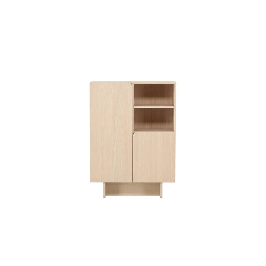 Skandinavisches Hochboard | Beige Holzwerkstoff mit Praktischem Stauraum | Stilvolles Möbel für Vielseitige Nutzung 0