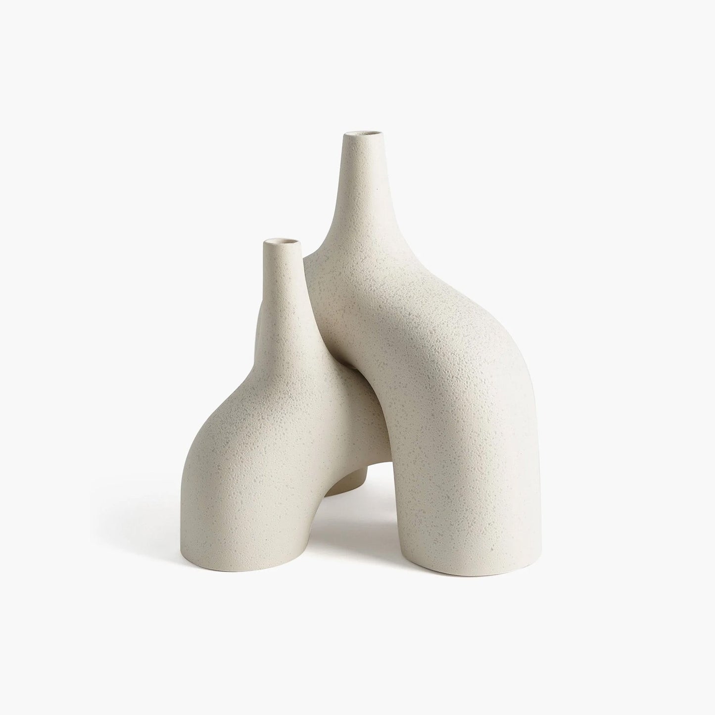 Stretch-Vasen | Kreative Bodenvase aus Creme-Stein mit Einzigartigem Design | Stilvolle Dekoration für jeden Raum 1