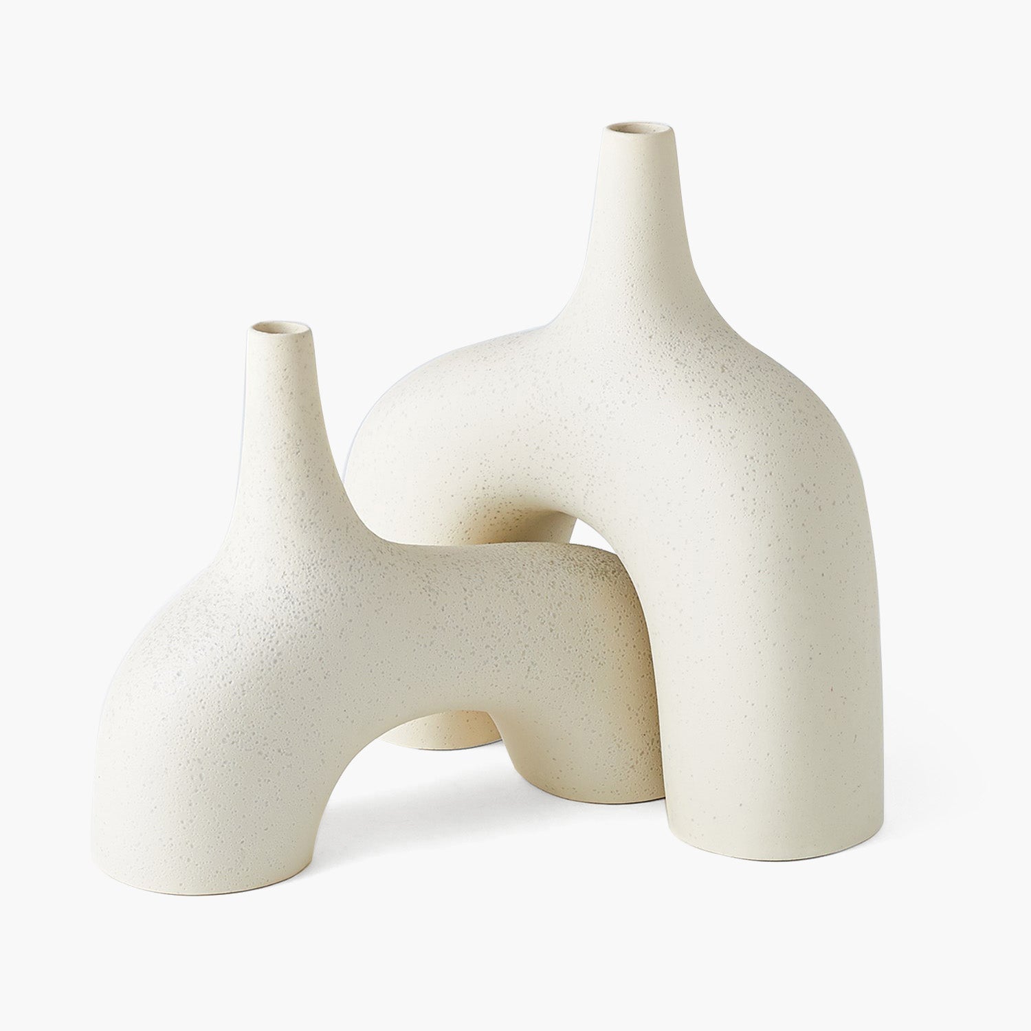 Stretch-Vasen | Kreative Bodenvase aus Creme-Stein mit Einzigartigem Design | Stilvolle Dekoration für jeden Raum 5