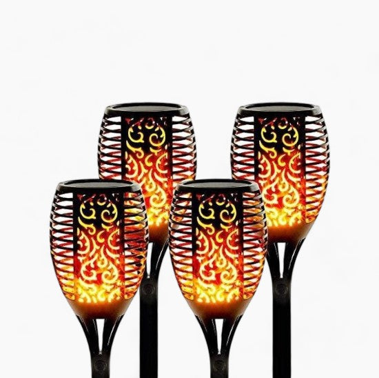 Umweltfreundliche Solar Gartenfackeln | LED Beleuchtung mit IP65 Wasserdichtigkeit | Automatische Ein/Aus-Funktion für 10 Stunden Brenndauer 3