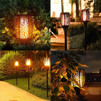 Umweltfreundliche Solar Gartenfackeln | LED Beleuchtung mit IP65 Wasserdichtigkeit | Automatische Ein/Aus-Funktion für 10 Stunden Brenndauer 5