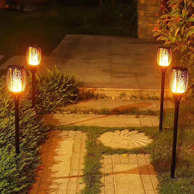 Umweltfreundliche Solar Gartenfackeln | LED Beleuchtung mit IP65 Wasserdichtigkeit | Automatische Ein/Aus-Funktion für 10 Stunden Brenndauer 6