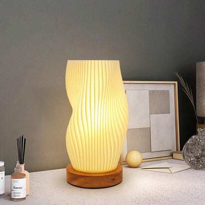 Wellenkamm Tischlampe | Dimmbar mit USB-Anschluss | Moderne Eleganz für jeden Raum 5